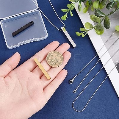 Unicraftale DIY Rectangle Pendant Necklace Making Kits DIY-UN0003-52-1