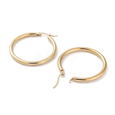 Ring 304 Stainless Steel Hoop Earrings for Women Men EJEW-B049-01D-G-1