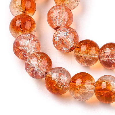 Transparent Crackle Baking Paint Glass Beads X1-DGLA-T003-01B-11-1