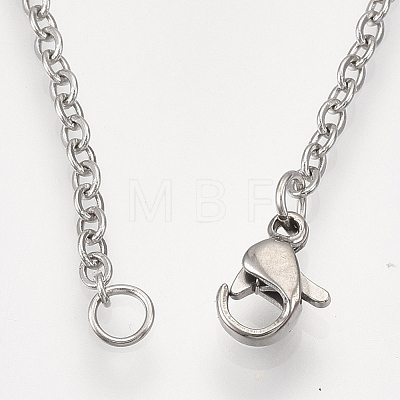 201 Stainless Steel Pendant Necklaces NJEW-T009-JN097-1-40-1