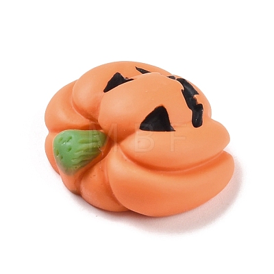 Pumpkin Opaque Resin Cabochons RESI-F031-05-1