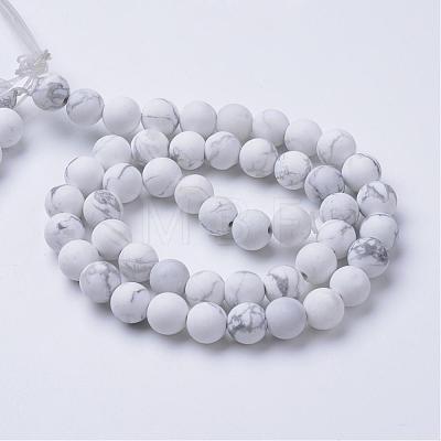 Natural Howlite Beads Strands G-T055-6mm-02-1