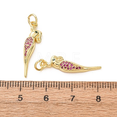 Brass Micro Pave Colorful Cubic Zirconia Pendants CU-E003-18G-17-1