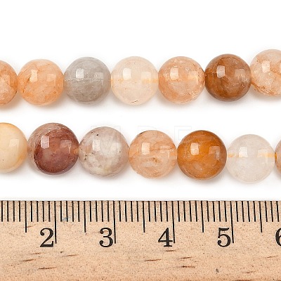 Natural Yellow Hematoid Quartz/Golden Healer Quartz Beads Strands X-G-D334-A02-8mm-1