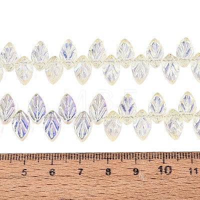 Electroplate Transparent Glass Beads Strands EGLA-N056-03A-02-1