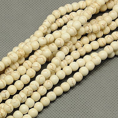 1 Strand Synthetic Turquoise Round Beads Strands X-TURQ-G106-8mm-02Q-1