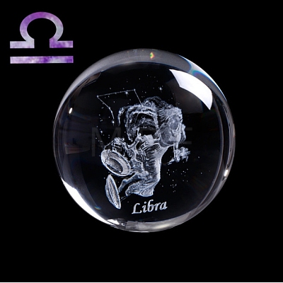 Inner Carving Constellation Glass Crystal Ball Diaplay Decoration PW-WG22452-08-1