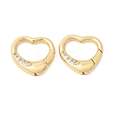 Brass Micro Pave Clear Cubic Zirconia Spring Gate Rings ZIRC-F146-01B-1
