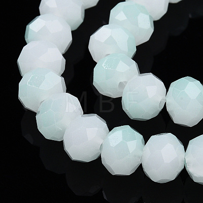Two-Tone Imitation Jade Glass Beads Strands GLAA-T033-01C-04-1