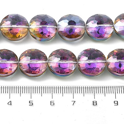 Electroplate Transparent Glass Beads Strands EGLA-M032-01A-FR01-1