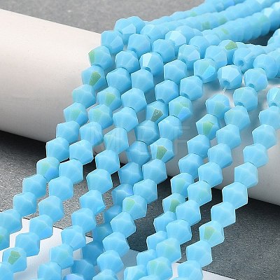 Opaque Solid Color Imitation Jade Glass Beads Strands EGLA-A039-P4mm-L12-1