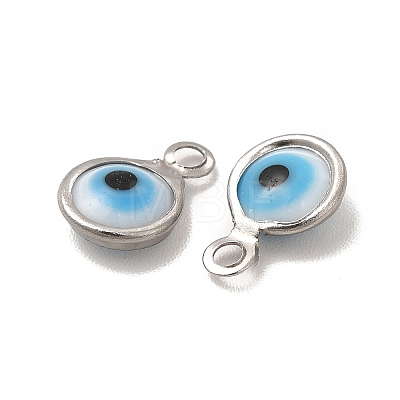 304 Stainless Steel with Glass Enamel Charms STAS-G305-10P-1