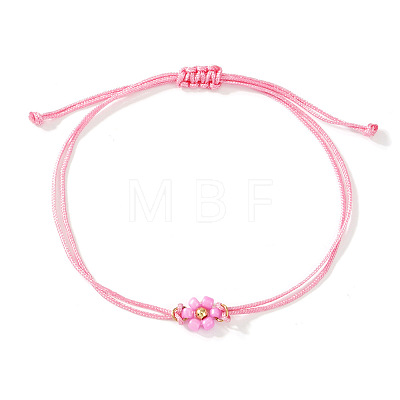 Adjustable Glass Seed Bead Link Bracelets DH6590-10-1