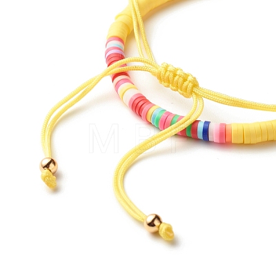 Handmade Polymer Clay Heishi Beads Stretch Bracelets Set BJEW-JB07349-05-1