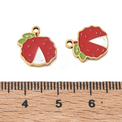 Fruit 304 Stainless Steel Enamel Pendants SA-CBA49D2-11G-12-1