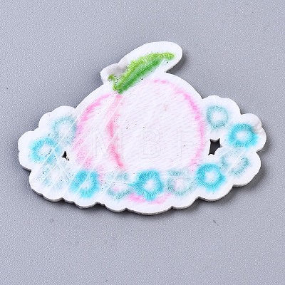 Peach with Flower Appliques DIY-S041-048-1