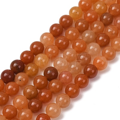 Natural Red Aventurine Bead Strands G-P257-02-6mm-1