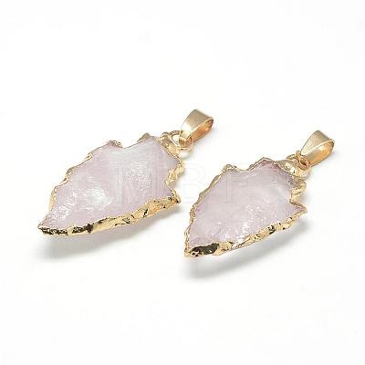 Natural Rose Quartz Pendants G-Q490-A02-1