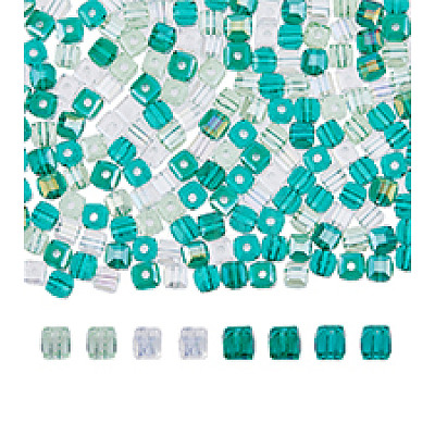 DICOSMETIC 4 Strand 4 Color Transparent Electroplate Glass Beads Strands EGLA-DC0001-07B-1