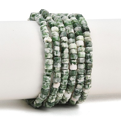 Natural Green Spot Jasper Beads Strands G-G345-C12-2x4mm-1
