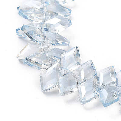 Electroplate Rhombus Glass Beads Strands EGLA-A036-12A-M-1