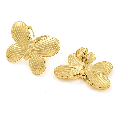 PVD Vacuum Plating 304 Stainless Steel Stud Earrings for Women EJEW-S227-42G-1