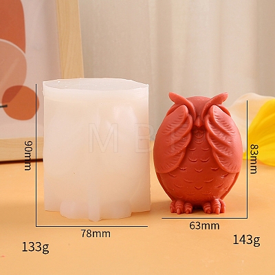3D No Seeing Owl Scented Candle Silicone Molds PW-WG85163-02-1