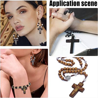  DIY Crucifix Cross Pendant Necklace Making Kits DIY-NB0007-51-1