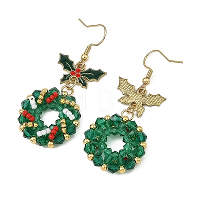 304 Stainless Steel Glass Dangle Earrings EJEW-MZ00805-1