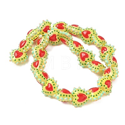 Baking Paint Glass Bumpy Beads Heart LAMP-V001-09-1
