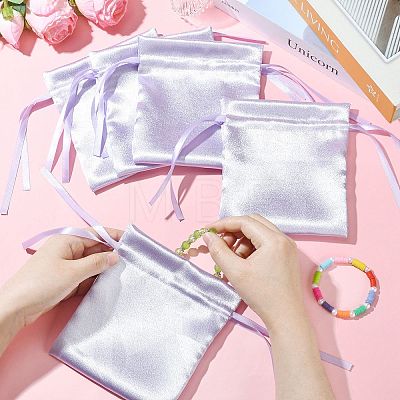 Satin Cloth Drawstring Pouches with Flower ST-CJ0048-001D-1