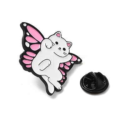 Cat with Butterfly Wing Enamel Pins JEWB-K018-04A-EB-1