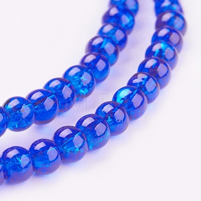 Spray Painted Crackle Glass Beads Strands CCG-Q001-4mm-14-1