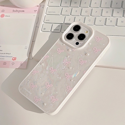 3D Flower Bowknot TPU Plastic Mobile Phone Cover PW-WGEE7EB-07-1