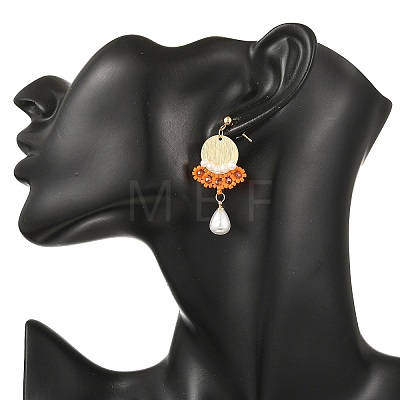 Brass Glass Seed Bead Chandelier Earrings EJEW-MZ00762-02-1
