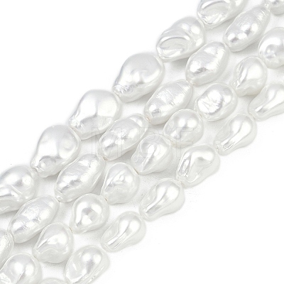 Electroplate Porcelain Imitation Pearl Beads Strands BSHE-Z009-02B-1