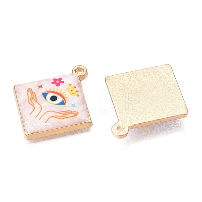 Printed Rack Plating Alloy Enamel Pendants ENAM-T020-05C-1