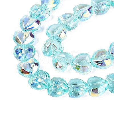 Electroplate Transparent Glass Beads Strands EGLA-N056-01A-03-1