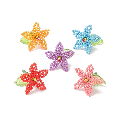 Glass Seed Beaded Pendants PALLOY-MZ01283-1