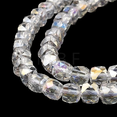 Electroplate Transparent Glass Beads Strands GLAA-C029-03B-01-1