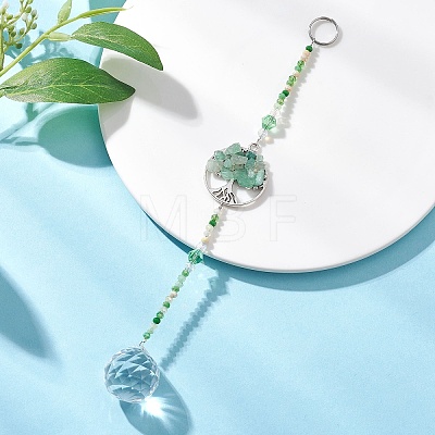 Glass Teardrop Window Hanging Suncatchers HJEW-JM04544-1