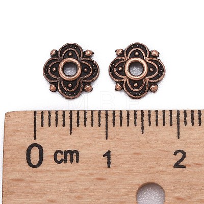 4-Petal Tibetan Style Alloy Flower Bead Caps LS-TIBE-S222-R-NR-1