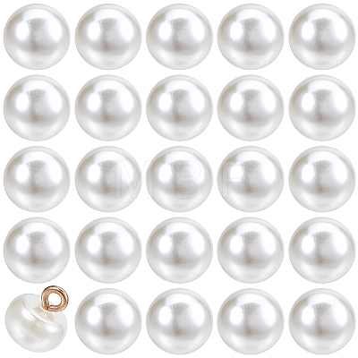 100Pcs Resin Imitation Pearl Buttons BUTT-CY0001-05-1