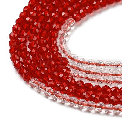 Transparent Gradient Color Glass Beads Strands LS-GLAA-H021-01A-37-1