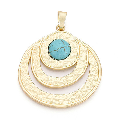 Synthetic Turquoise Big Pendants PALLOY-N179-63MG-1