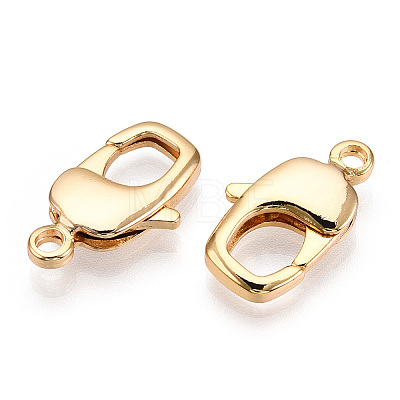 Brass Lobster Claw Clasps X-KK-N254-19G-1