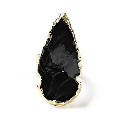 Natural Obsidian Arrow Chunky Adjustable Ring G-D468-06LG-1