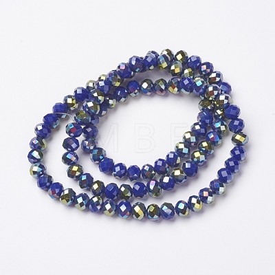 Electroplate Opaque Glass Beads Strands EGLA-A034-P4mm-S04-1