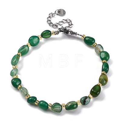 Natural Agate Beaded Bracelets for Women G-P563-07P-01-1