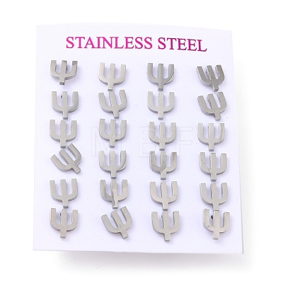 Tarnish Resistant 304 Stainless Steel Greek Alphabet Stud Earrings STAS-D007-07P-15-1